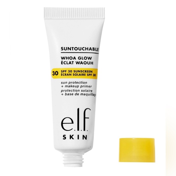 3 e.l.f. SKIN Suntouchable Whoa Glow SPF 30 Sunscreen & Primer Mini, Sunbeam - Picture 1 of 9